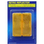Amber Retro Reflector 70 x 28mm with Adhesive 2pk