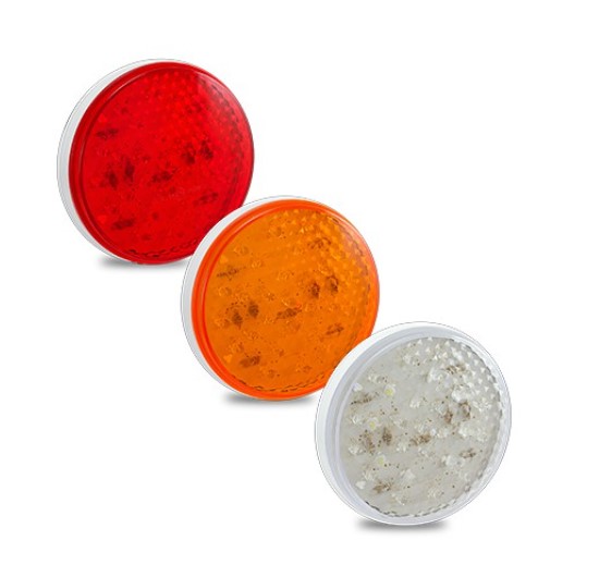 LED 110mm Round Red - Stop/Tail