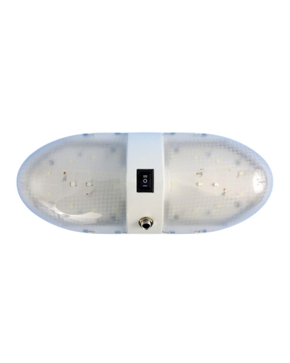 Jayco 12V LED Dual Oval Light with Power Jack - Blue / White Light