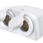 TWIN ACC SOCKET S/MOUNT WHITE