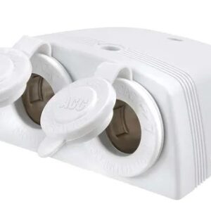 TWIN ACC SOCKET S/MOUNT WHITE