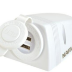 Narva Heavy Duty Surface Mount Socket White Dual USB (81154WBL)