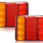 2X Trailer tail lights 8 LED Stop Tail Lights Submersible Boat Truck Lamp Parts