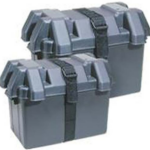Battery Box - Large C/W lid + strap 328L x 188D x 195H - ONE ONLY