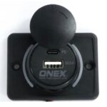 Black Flush Mount Dual USB/C