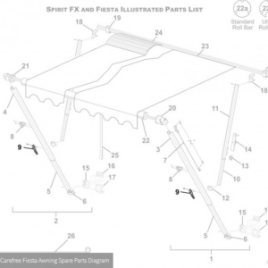 Lift Handle (White) - Suit Carefree Fiesta Awnings