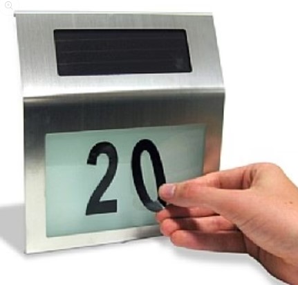 Stainless Steel Illuminated House Number - Warm White