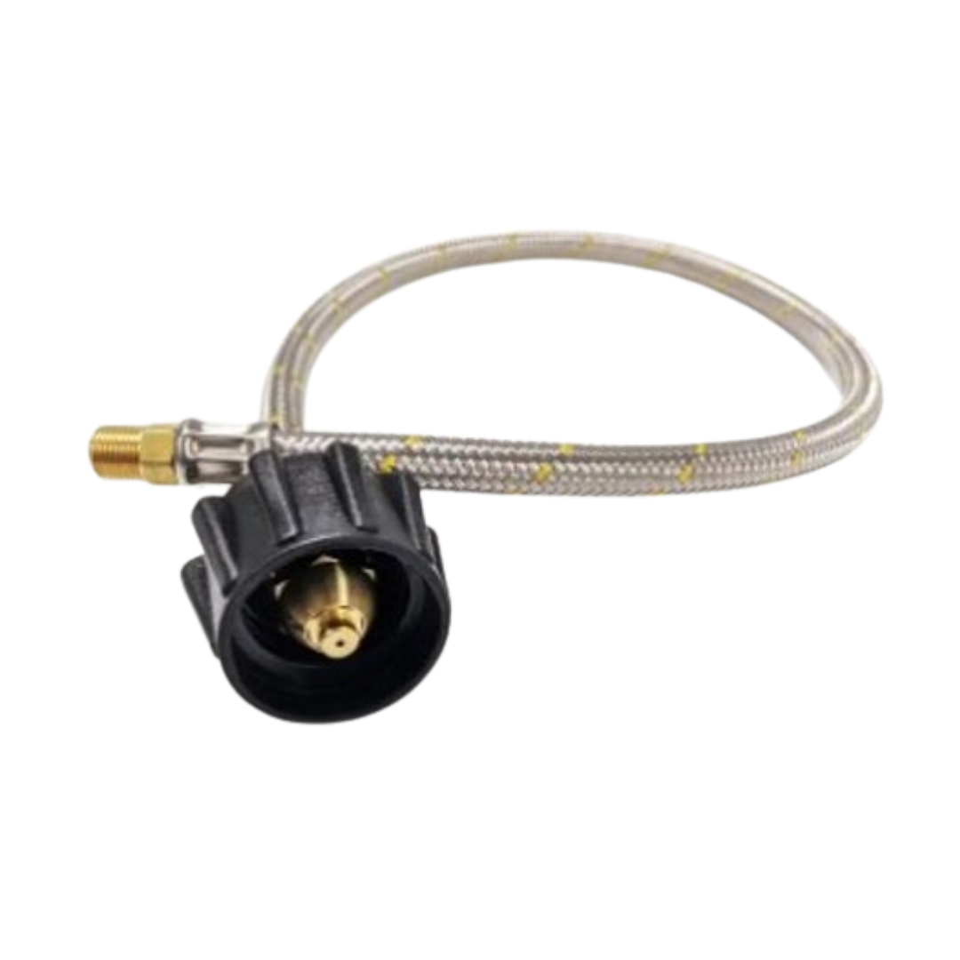 Coast RV Bromic 600mm Flexible SS LCC27 Gas Pigtail - Suit Twin Cylinders (1/4 Male Inverted Flare)