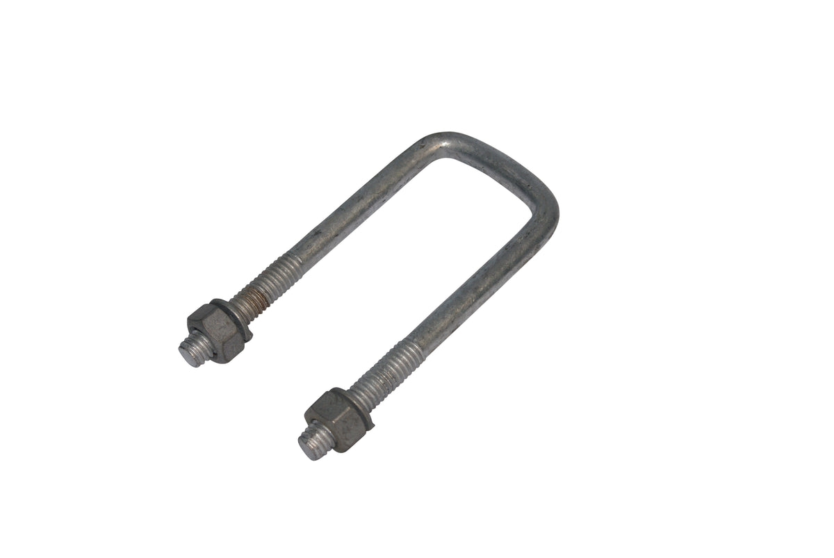 Square U-Bolt + Nuts & Washers - 45mm Square x 5.5" Galvanised 1/2"