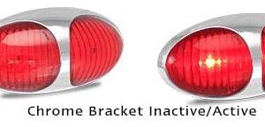 LED Autolamps 12-24 Volt Rear End Outline Chrome Bracket Marker Lamp