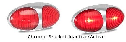 LED Autolamps 12-24 Volt Rear End Outline Chrome Bracket Marker Lamp