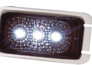 Coast LED Front Position Lamp - White, White Bracket