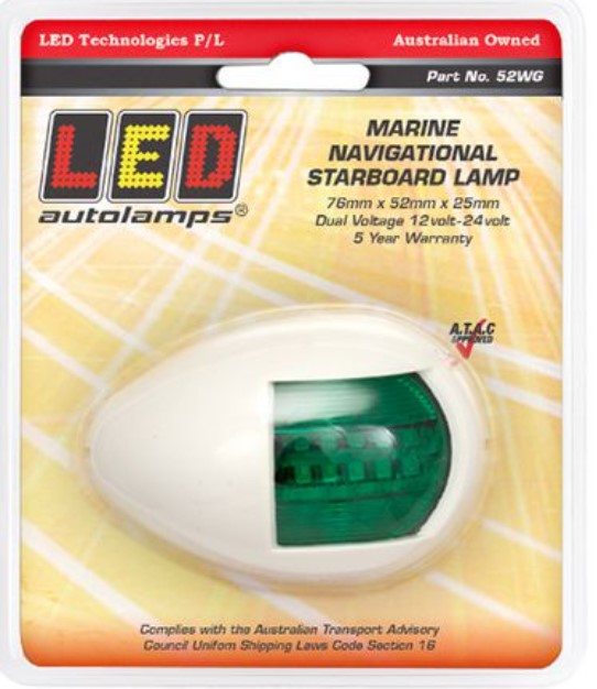 LEDAUT 12/24V LED Marine Navigation Starboard Lamp - 52WG