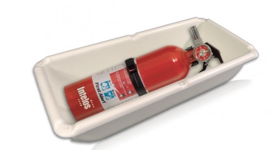 Fire Extinguisher Holder White 3mm ABS Plastic - Fire Extinguisher SOLD SEPARATELY