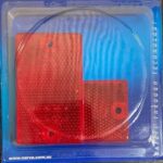 RED RETRO REFLECTOR 72 X 43MM WITH DUAL FIXING HOLES