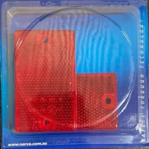 RED RETRO REFLECTOR 72 X 43MM WITH DUAL FIXING HOLES