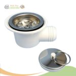 Smev Right Angle Waste With Plug - Suit 40mm Hole and 25mm Barb