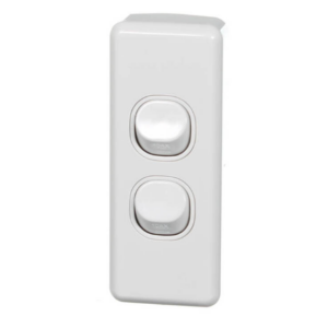 2 Gang Wall Switch - White