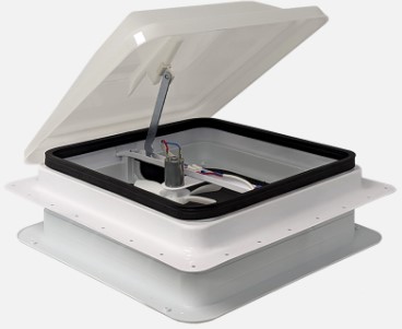 Coast RV 14 x 14 White Wind-up Roof Vent with 12 Fan