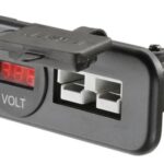 50A Connector/Volt Meter Twin socket flush mount