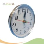 Wall Clock - 100mm Diameter - Silver & White