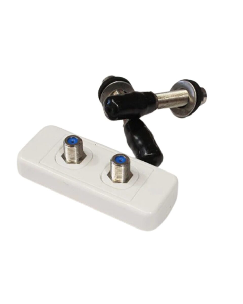 EziPlate Dual Weatherproof Caravan through wall connector