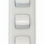 3 Gang Architrave Light Switch Triple White Electrical Narrow Arc Slim