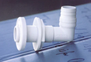 Right angle fitting for bilge pump - marine