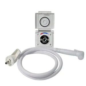 Coast RV Non WaterMarked External Camper Shower Point - White with 1.5m Hose