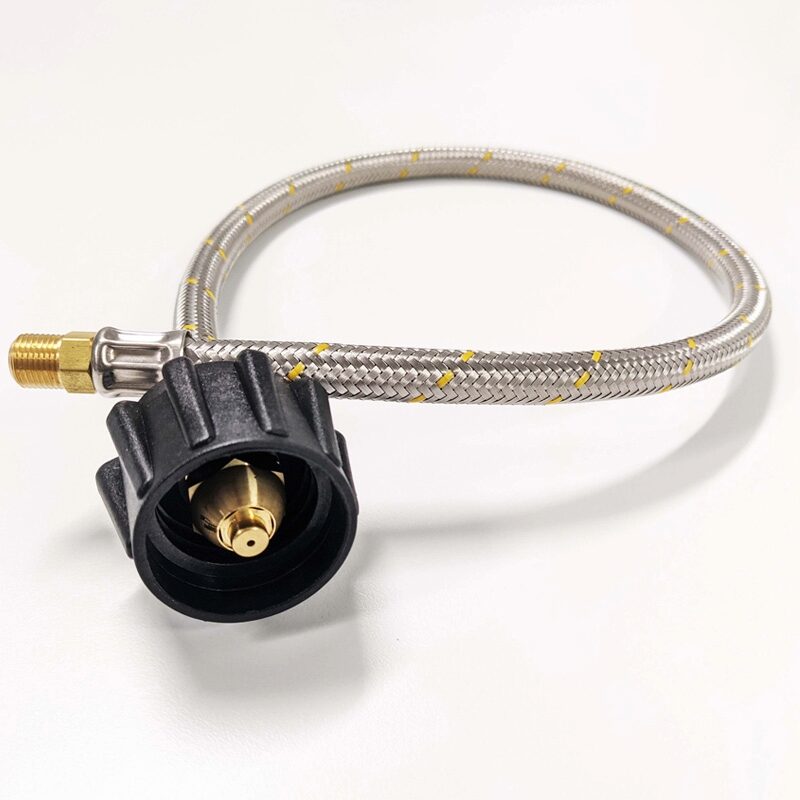 Coast RV Bromic 450mm Flexible SS LCC27 Gas Pigtail - Suit Single Cylinders (1/4 NPT M)