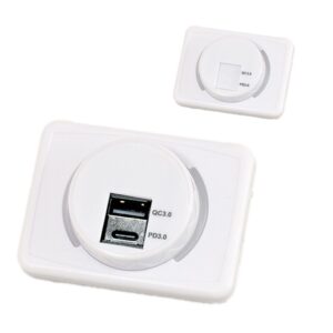 12V Twin Charging Station USB A/USB C - White